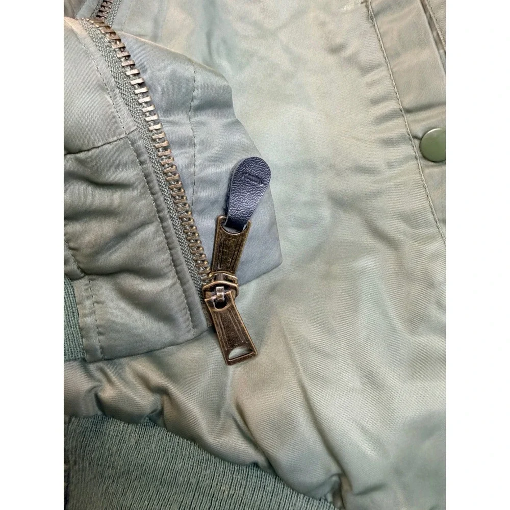 Vintage Military Style Flight Bomber Jacket Mens XL Green Insulated Workwear Y2K